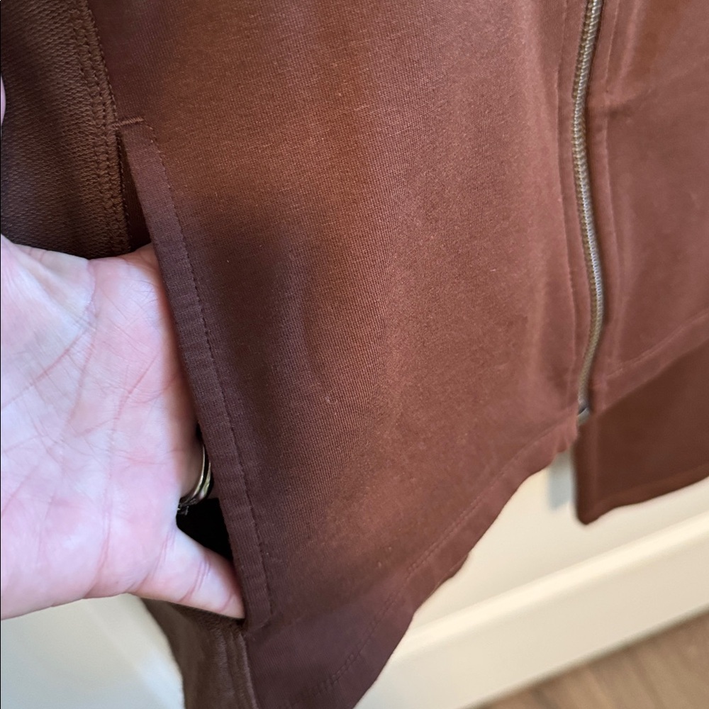 LOGO by Lori Goldstein matching mocha zip front hoodie & pants. Never worn. - Picture 6 of 12